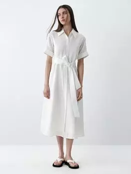 Платье-рубашка изо льна