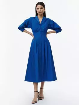 Платье-рубашка с объемными рукавами