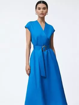 Платье с короткими рукавами изо льна и вискозы