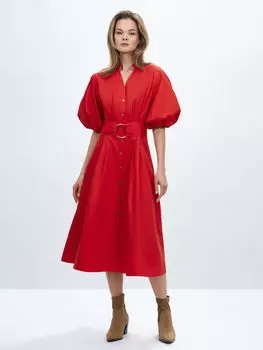 Платье с широким поясом