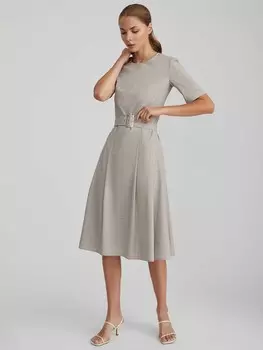 Платье в клетку с поясом