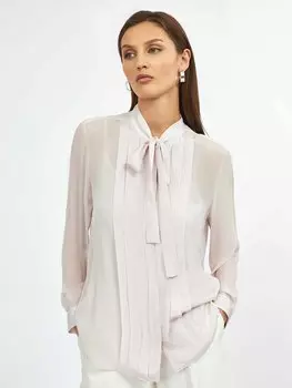 Полупрозрачная блуза с бантом