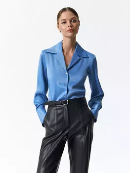 Приталенная блуза с лацканами