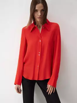 Прямая блуза на пуговицах
