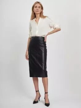 Прямая юбка из экокожи