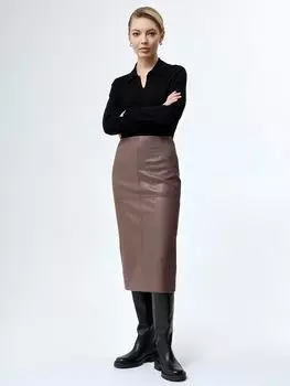 Прямая юбка из экокожи