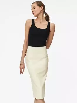 Прямая юбка из экокожи