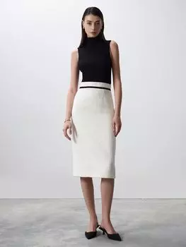 Прямая юбка из твида