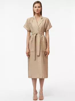 Прямое платье миди на запах