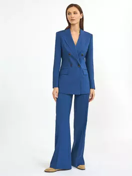 Прямые брюки из шерсти и льна