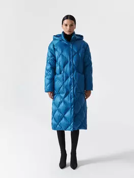 Пуховое пальто с капюшоном
