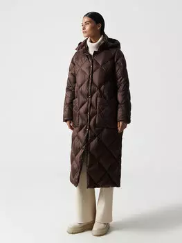 Пуховое пальто с капюшоном