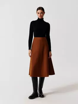 Расклешенная юбка из шерсти