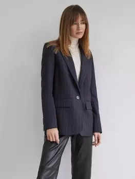 Шерстяной жакет в тонкую полоску