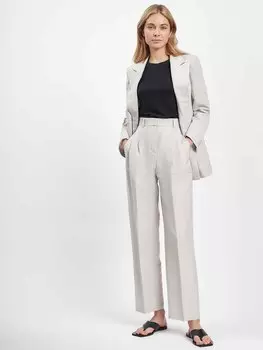 Широкие брюки из льна и вискозы