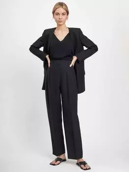 Широкие брюки из льна и вискозы