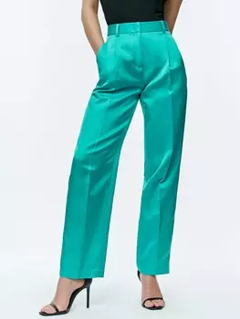 Широкие брюки из смесового льна