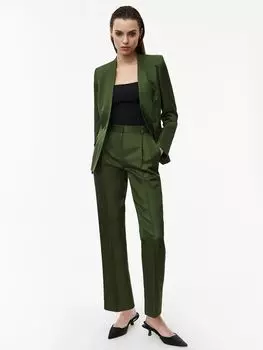 Широкие брюки из смесового льна