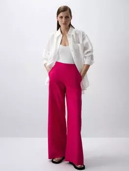 Широкие брюки изо льна