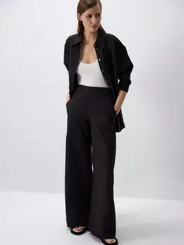 Широкие брюки изо льна