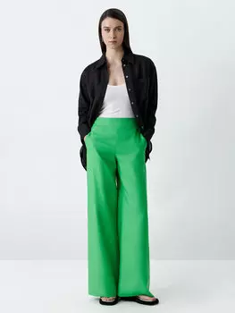 Широкие брюки изо льна