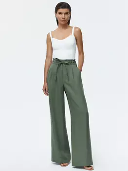 Широкие брюки с высокой посадкой