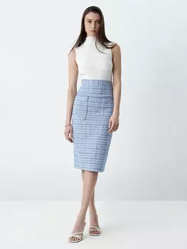 Твидовая юбка до колена