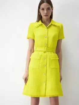 Твидовое платье на пуговицах