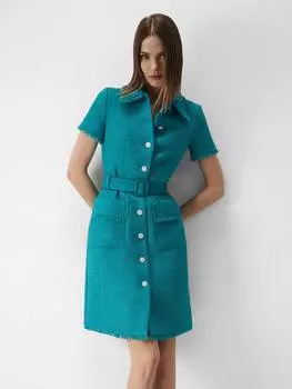 Твидовое платье на пуговицах