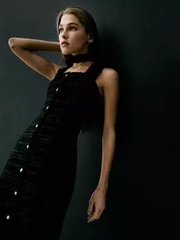 Твидовое платье с металлизированной нитью