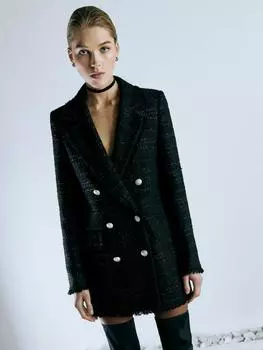 Твидовый двубортный жакет