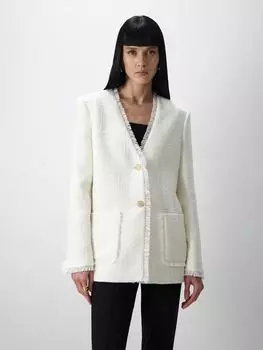 Твидовый жакет с бахромой