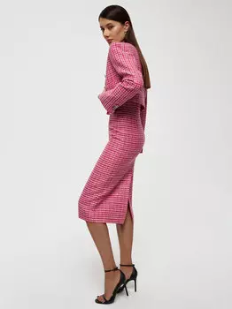 Твидовый жакет с круглым вырезом