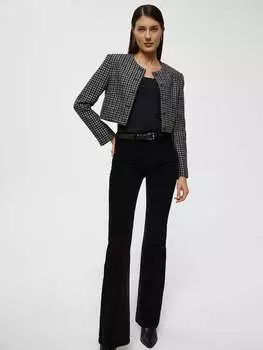 Твидовый жакет с круглым вырезом