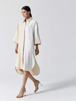 Удлиненное платье-рубашка
