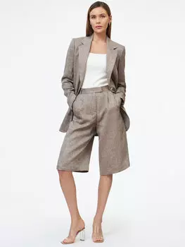 Удлиненные костюмные шорты изо льна