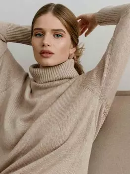 Удлиненный свитер из шерсти с кашемиром