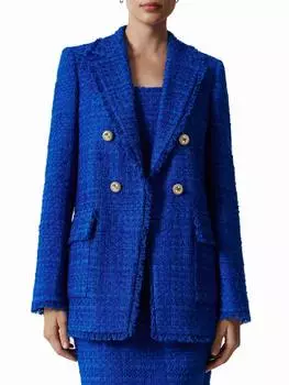 Удлиненный жакет из твида