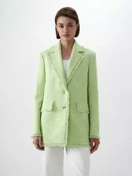 Удлиненный жакет из твида