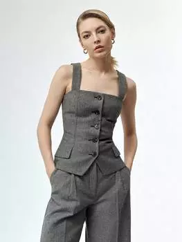 Жилет из шерсти со съемными бретелями