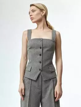 Жилет из шерсти со съемными бретелями