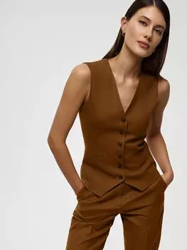 Жилет на пуговицах из смесовой шерсти