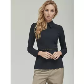 Блуза с отложным воротником и поясом