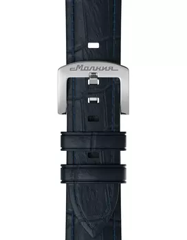 Натуральная кожа с тиснением, синий, пряжка-бакля