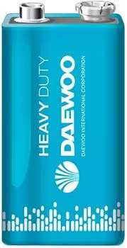 Элемент питания DAEWOO Heavy Duty Shrink-1 6F22, 9 В (1 шт.), солевой