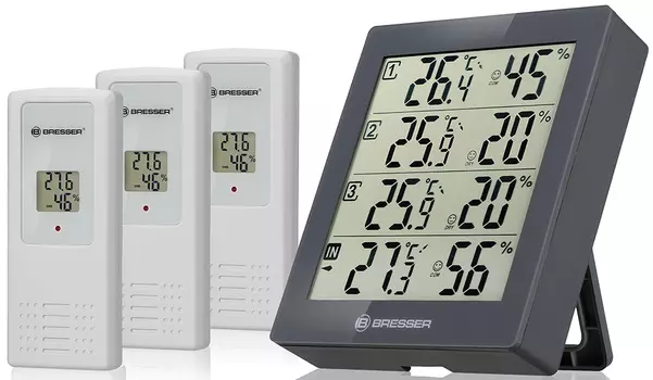 Метеостанция Bresser (Брессер) Temeo Hygro Quadro, серая
