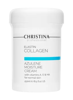 Elastin Collagen Azulene Moisture Cream with Vitamins A, E & HA for normal skin - Увлажняющий крем c витаминами А, Е и гиалуроновой кислотой для нормальной кожи «Эластин, коллаген, азулен», 250 мл