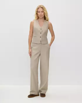 Брюки прямого кроя, бежевый