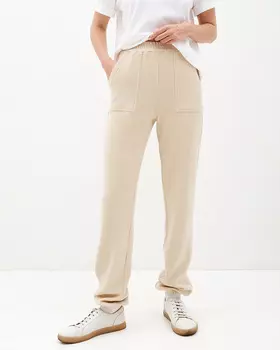 Брюки с хлопком и шерстью, бежевый