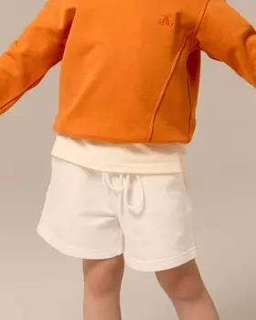 Детские шорты Unisex с вышивкой, белый